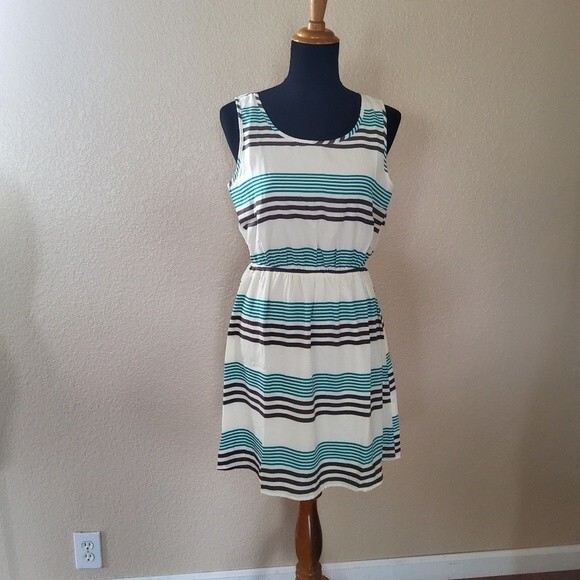 Pink Owl Cutout Striped Sleeveless Dress Size M New - Picture 4 of 8